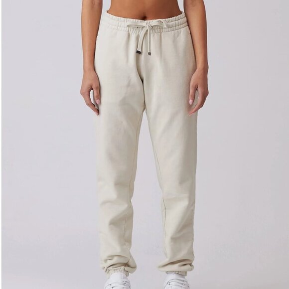 TALENTLESS Pants - Talentless Heavyweight Sweatpants Women's Streetwear Cream Size XS